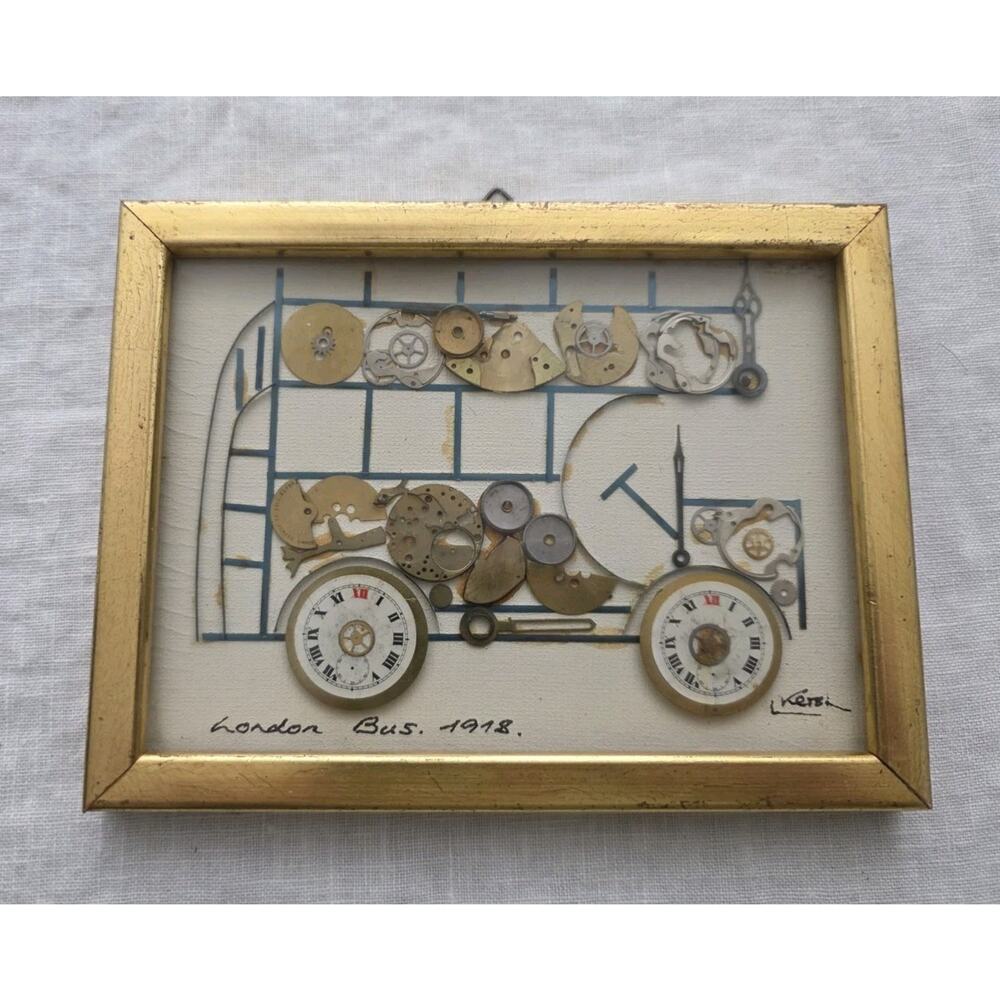 Original Horological Collage Handmade By L Kersh Of London Bus 1918
